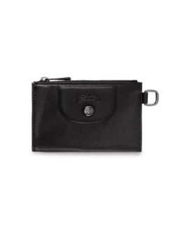 Longchamp Le Pliage Leather Key Case Black