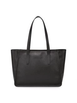 Longchamp Le Foulonné Leather Shoulder Tote Black