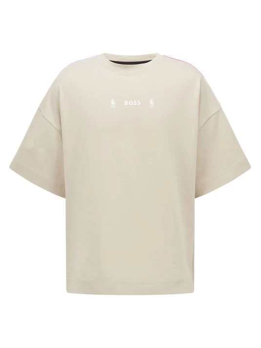 BOSS X NBA NBA Logo Court Tape T-Shirt For Men 3 BOSS X NBA NBA Logo Court Tape T-Shirt For Men