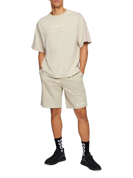 BOSS X NBA NBA Logo Court Tape T-Shirt For Men 4 BOSS X NBA NBA Logo Court Tape T-Shirt For Men - Image 2