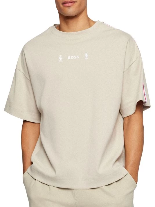 BOSS X NBA NBA Logo Court Tape T-Shirt For Men 5 BOSS X NBA NBA Logo Court Tape T-Shirt For Men - Image 3