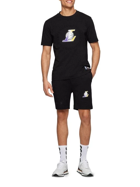 BOSS X NBA Lakers Logo Cotton-Blend T-Shirt For Men 4 BOSS X NBA Lakers Logo Cotton-Blend T-Shirt For Men - Image 2
