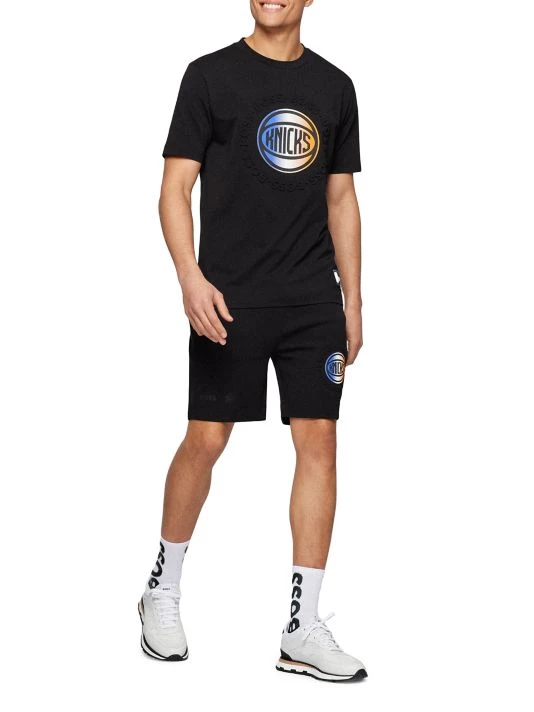 BOSS X NBA Knicks Logo Cotton-Blend T-Shirt For Men 4 BOSS X NBA Knicks Logo Cotton-Blend T-Shirt For Men - Image 2