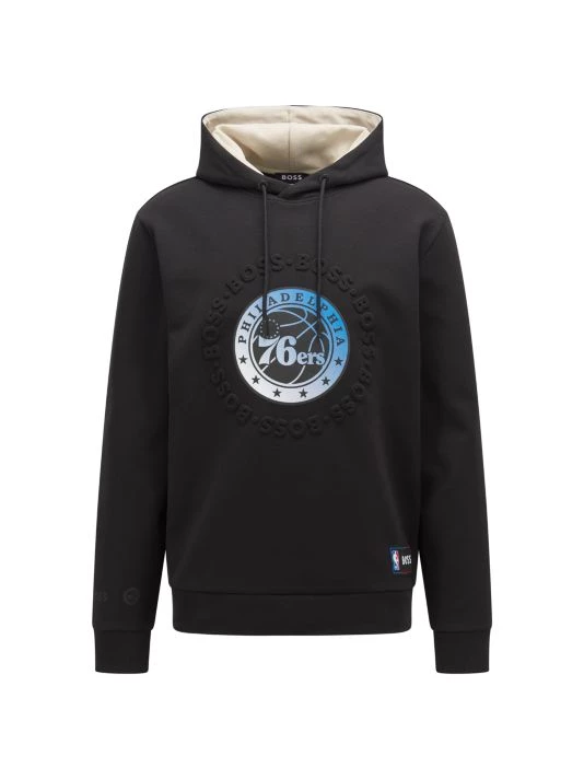 BOSS X NBA Sixers Logo Bounce Hoodie For Men 3 BOSS X NBA Sixers Logo Bounce Hoodie For Men