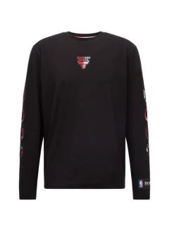 BOSS X NBA Bulls Basketball Team 360 Long-Sleeve Shirt For Men