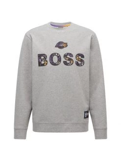 BOSS X NBA Lakers Basketball Team Windmill Crewneck Sweatshirt For Men