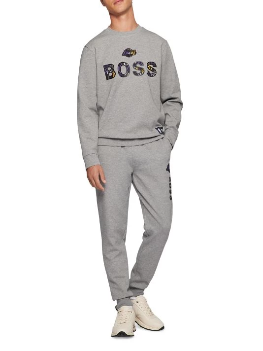 BOSS X NBA Lakers Basketball Team Windmill Crewneck Sweatshirt For Men 4 BOSS X NBA Lakers Basketball Team Windmill Crewneck Sweatshirt For Men - Image 2