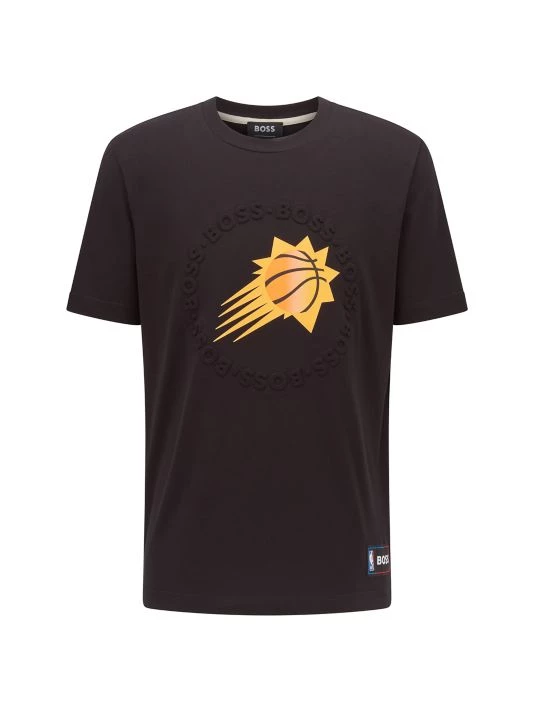 BOSS X NBA Suns Logo Cotton-Blend T-Shirt For Men 3 BOSS X NBA Suns Logo Cotton-Blend T-Shirt For Men
