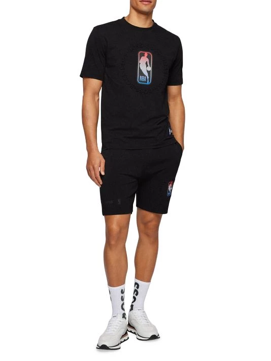 BOSS X NBA NBA Logo Cotton-Blend T-Shirt For Men 4 BOSS X NBA NBA Logo Cotton-Blend T-Shirt For Men - Image 2