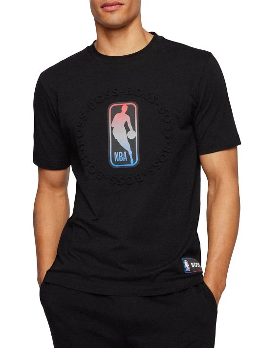 BOSS X NBA NBA Logo Cotton-Blend T-Shirt For Men 5 BOSS X NBA NBA Logo Cotton-Blend T-Shirt For Men - Image 3