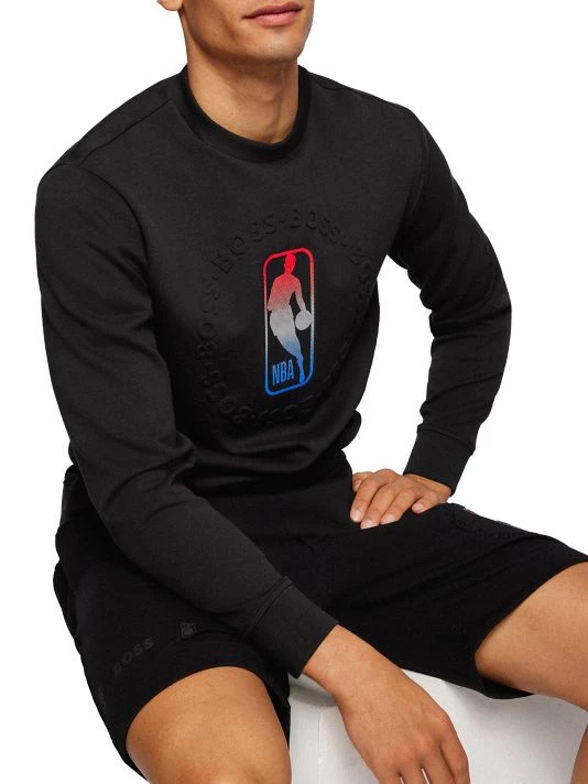 BOSS X NBA NBA Logo Windmill Crewneck Sweatshirt For Men 4 BOSS X NBA NBA Logo Windmill Crewneck Sweatshirt For Men - Image 2